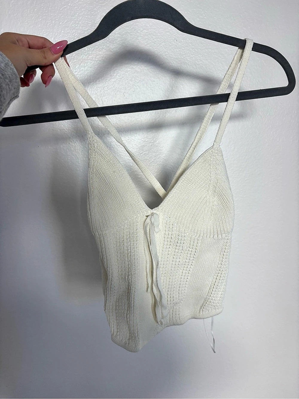 Zara White Knit Crop Top Size XS NWT